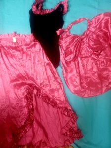 Adult Female Costumes to Hire - Saloon - leotard, pink skirt, pink belt - LADIES